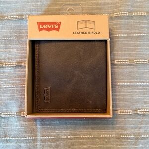 Levi's Dark Brown Leather Bifold Wallet